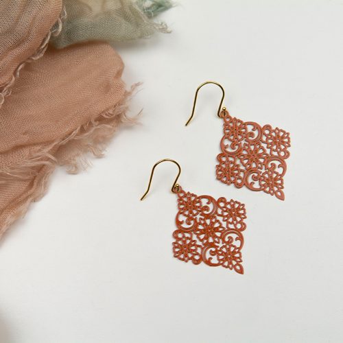 "Jasmin" aus edlem Metall in dunklem Orange