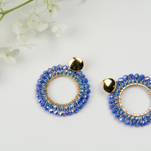 "Hoops" aus Perlen in Blau