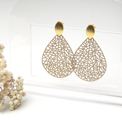 "Leaves" aus edlem Metall in Beige