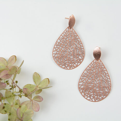 "Leaves" aus edlem Metall in Rosé matt