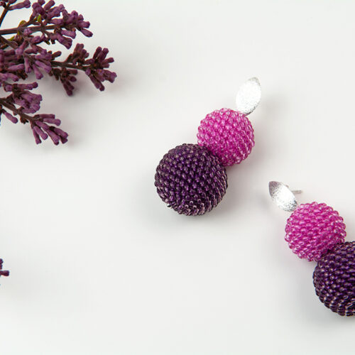 "Beeren Komposition" aus Glasperlen in Pink