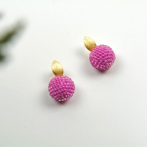 "Beeren" aus Glasperlen in Pink