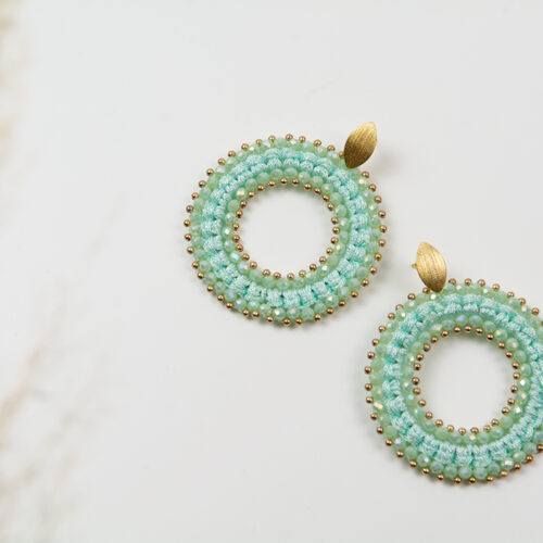 "Golden Circle" aus Perlen in Mint