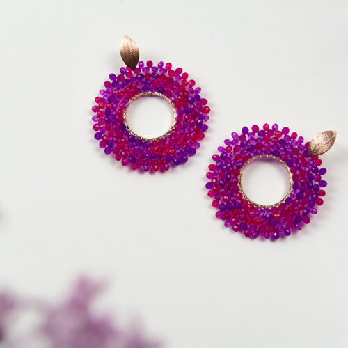 "Creolen" aus Perlen in Pink