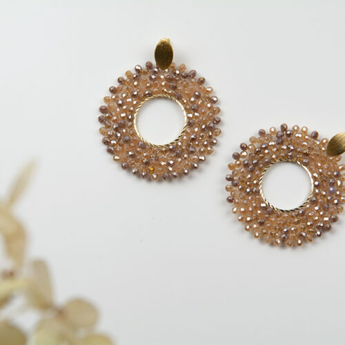 "Creolen" aus Perlen in Beige